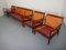 Poltronas de cuero y sofá de palisandro, años 60. Juego de 4, Imagen 3