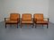 Poltronas de cuero y sofá de palisandro, años 60. Juego de 4, Imagen 5
