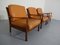 Rosewood Sofa & Leather Easy Chairs, 1960s, Set of 4 7