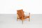 Danish Oak and Leather Safari Lounge Chairs by Karen & Ebbe Clemmensen for Fritz Hansen, 1960s, Set of 2 8