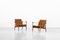 Danish Oak and Leather Safari Lounge Chairs by Karen & Ebbe Clemmensen for Fritz Hansen, 1960s, Set of 2 4