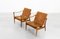 Dänische Safari Sessel aus Leder & Eiche von Karen & Ebbe Clemmensen für Fritz Hansen, 1960er, 2er Set 3