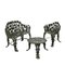 Italian Aluminum Garden Seating and Table, 1950s, Set of 3 1