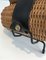 Black Lacquered Metal, Rattan and Faux Leather Bottles Rack, 1970s 6