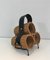 Black Lacquered Metal, Rattan and Faux Leather Bottles Rack, 1970s 11