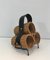 Black Lacquered Metal, Rattan and Faux Leather Bottles Rack, 1970s, Image 11