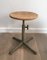 Antique Industrial Steel and Wood Stool, 1900s 15