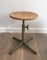 Antique Industrial Steel and Wood Stool, 1900s, Image 15