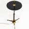 French Black Glass, Brass & Steel Floor Lamp, 1950s 5