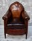 Antique Gothic Leather Club Chair, Image 1