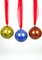 Multicolour and Gold Leaf 24k Christmas Balls from Made Murano Glass, Set of 3 1