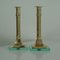 Brass & Glass Candleholders, 1950s, Set of 2 1
