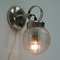 Deutsche Chrom & Glas Wandlampe, 1950er 5