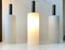 Vintage Black & White Cylindrical Pendant Lamps from Lyfa, Set of 3 3