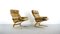 Brown Leather Armchairs by Elsa & Nordahl Solheim for Rybo Rykken & Co, 1970s, Set of 2 1