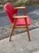 Chaise de Bureau Rouge en Faux Cuir, Hongrie, 1960s 3