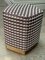 Ermes Pentagon Pouf Rio II in Fabric and Brass Plinth by Casa Botelho, Image 3