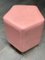 Pouf pentagonale Ermes Confetto in pelle rosa e ottone di Casa Botelho, Immagine 9