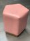 Ermes Pentagon Confetto Pouf mit rosafarbenem Lederbezug & Messingsockel von Casa Botelho 5