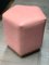 Ermes Pentagon Pouf Confetto in Pink Mousse Leather and Brass by Casa Botelho 8