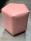 Puf Ermes Confetto pentagonal de cuero rosa y latón de Casa Botelho, Imagen 8