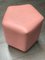 Ermes Pentagon Confetto Pouf mit rosafarbenem Lederbezug & Messingsockel von Casa Botelho 2