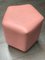 Ermes Pentagon Pouf Confetto in Pink Mousse Leather and Brass by Casa Botelho 2