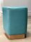 Ermes Pentagon Pouf Mare in Blue Mousse Leather and Brass by Casa Botelho 4