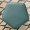 Ermes Pentagon Pouf Mare in Blue Mousse Leather and Brass by Casa Botelho 5