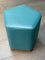 Ermes Pentagon Pouf Mare in Blue Mousse Leather and Brass by Casa Botelho 2