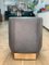 Ermes Pentagon Pouf Mouse in Grey Mousse Leather and Brass Plinth by Casa Botelho 8