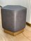Ermes Pentagon Pouf Mouse in Grey Mousse Leather and Brass Plinth by Casa Botelho 6