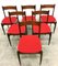 Italian Rosewood Dining Chairs, 1960s, Set of 6 7