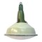 Round Green Enamel Pendant Lamp, 1950s 1