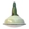 Round Green Enamel Pendant Lamp, 1950s, Image 1
