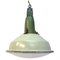 Round Green Enamel Pendant Lamp, 1950s 6