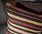 Golden Red and Black Wool Striped Kilim Pillow Cover from Zencef 3