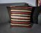 Golden Red and Black Wool Striped Kilim Pillow Cover from Zencef 1