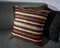 Golden Red and Black Wool Striped Kilim Pillow Cover from Zencef, Image 2