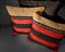 Fundas para cojín Kilim bohemias de lana en rojo y negro de Zencef. Juego de 2, Imagen 2