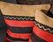 Black and Red Wool Bohemian Kilim Cushion Covers from Zencef, Set of 2 5