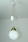 Lámpara de araña de vidrio opalino y porcelana, años 20, Imagen 1