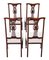 Antique Victorian Inlaid Mahogany Dining Chairs, Set of 4 7