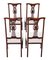 Antique Victorian Inlaid Mahogany Dining Chairs, Set of 4, Image 7