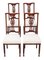 Antique Victorian Inlaid Mahogany Dining Chairs, Set of 4 1