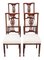 Antique Victorian Inlaid Mahogany Dining Chairs, Set of 4, Image 1