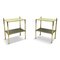 Italian Brass and Yellow Glass Side Tables, 1970s, Set of 2 1