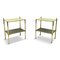 Italian Brass and Yellow Glass Side Tables, 1970s, Set of 2, Image 1