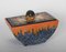 Portuguese Grey, Orange, and Black Ceramic Container by Lusitania Coimbra, 1930s 1