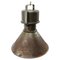 Lampe à Suspension Industrielle Vintage en Métal Vert et Marron 3